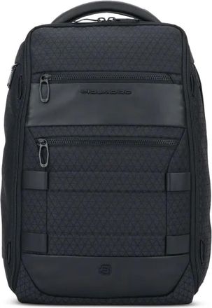 Piquadro zipped panelled backpack - Black