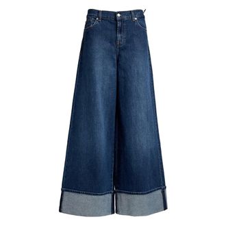 7 For All Mankind Jeans, Dames, Blauw, W26, Katoen, Marie Wide Leg Jeans