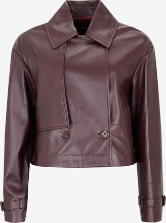 Joseph Kurze Lederjacke mit Hemdkragen Blaise