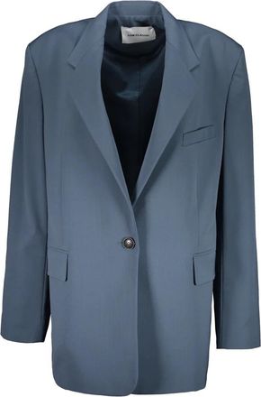 Low Classic Klassieke Blazer met Reverskraag - Dames - Blazers - Grijs - L - Wol - Jassen