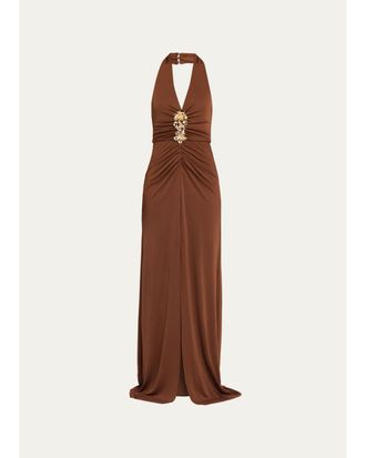 Cinq &agrave; Sept Kessan Embellished Halter Gown