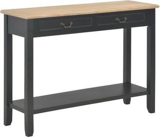 vidaXL Mesa consola de madera negro 110x35x80 cm Vidaxl