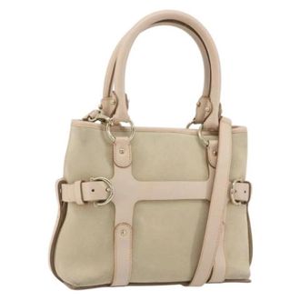 Ferragamo Pre-owned Hand Bag - Dames - Vintage Handtas - Beige - ONE Size - Leer - Vintage