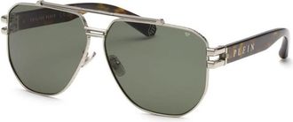 Philipp Plein Mens Black Square Sunglasses SPP185 0K07