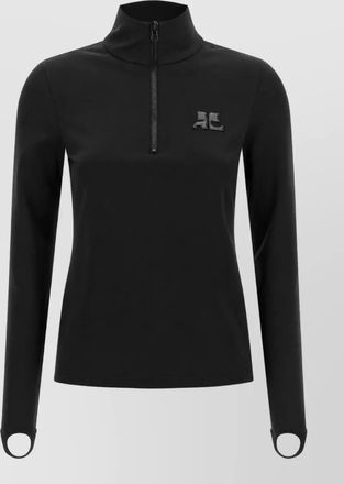 Courr&egrave;ges high-neck long-sleeve technical-jersey fitted jacket