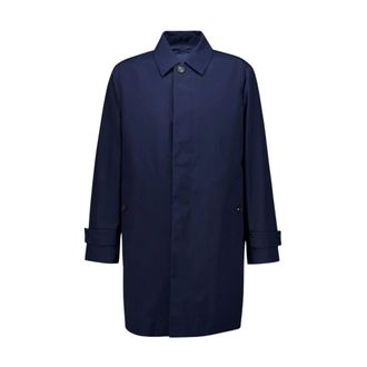 Ferragamo Cotton Car Coat - male - Ferragamo - Single-Breasted Coats - Blue - M - Coats