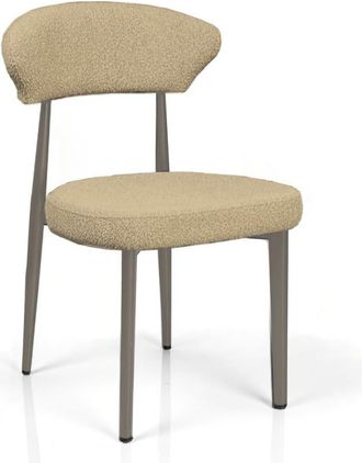 Oresteluchetta Set 2 sillas de tejido beige, patas platino 81x48x57 cm
