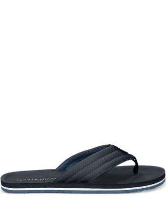 Tommy Hilfiger striped perforated flip-flops - men - Rubber/Other Materials/Polyurethane - 41 - Blue