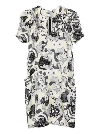 Balenciaga 2000s floral-print short-sleeve dress - Grey
