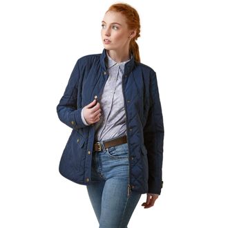 Ariat Womens Woodside Quilted Insulated Jacket Long Sleeve in Navy, Size X-Small, by Ariat