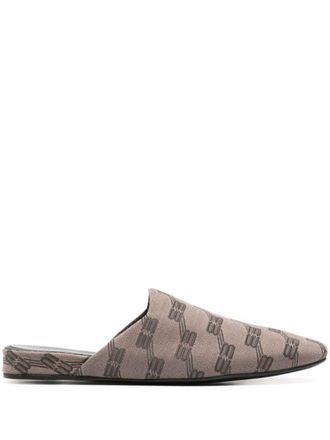 Balenciaga Muiltjes met monogram-jacquard - Beige