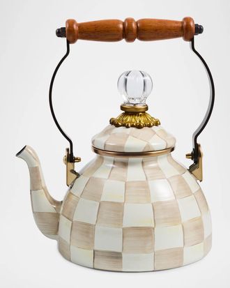 MacKenzie-Childs Mocha Check 1-Qt. Tea Kettle
