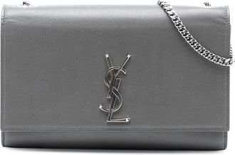 Saint Laurent 2017 Medium Grain De Poudre Monogram Kate crossbody bag - Grigio