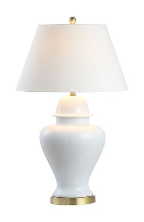Jonathan Y Designs Sagwa 33 Ceramic/Iron Modern Classic LED Table Lamp in White at Nordstrom