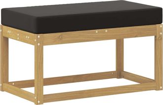 vidaXL Banco De Taburete Exterior Madera De Acacia S&oacute;lida Blanco Vidaxl