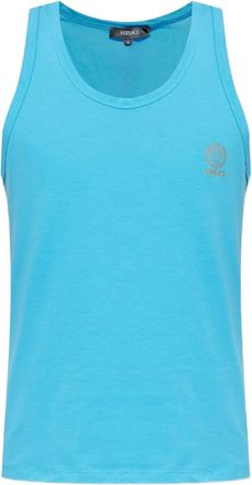 Versace Top con stampa Medusa Head - Blu