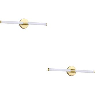 Loops 2 PACK Sleek Design Brushed Brass LED Mirror Wall Light for Bathrooms