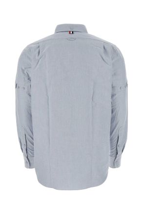 Thom Browne Mens Cerulean Oxford Shirt Lightblue Exterior: Cotton Camicie