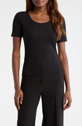 Emporio Armani Textured Cotton T-shirt in Solid Black at Nordstrom, Size Xx-Large