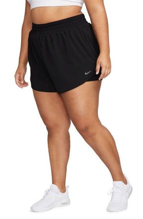 Nike Dri-FIT One High Waist 2-in-1 Shorts in Black/Reflective Silver at Nordstrom, Size 3X
