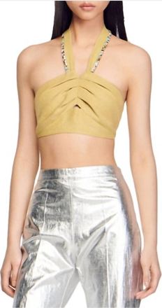 Sandro Avedes Halter Top In Green