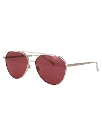 Alexander McQueen Mens Sunglasses Silver-Red Metal Silver-Silver-Red Silver/silver/red