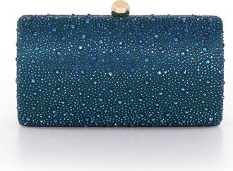Badgley Mischka Fern Crystal Minaudi&egrave;re in Teal at Nordstrom, Size Small