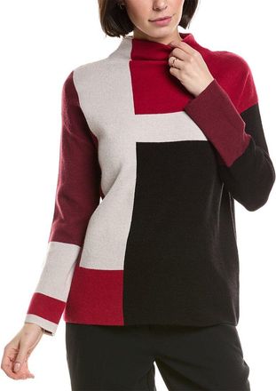 T Tahari Color Block Jacquard Sweater