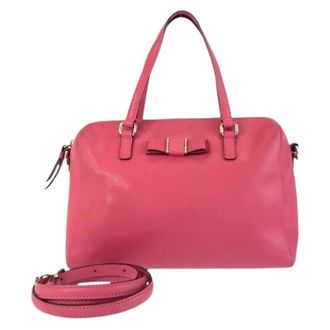 Coach Pre-owned Handbags, female, Pink, Size: ONE SIZE Pre-owned bow motif leather 2way bag