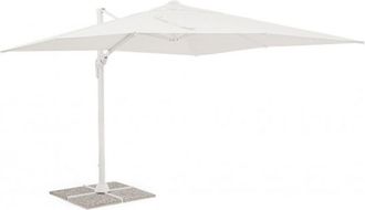 Konte Design Sombrilla de suspensi&oacute;n con m&aacute;stil de aluminio y lona blanca 3x3