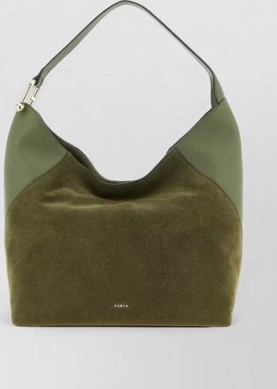 Furla lara large suede top handle shoulder bag