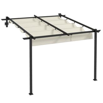 OUTSUNNY P&eacute;rgola 297x297x230 cm crema