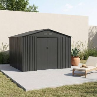 Sweeek (11 X 10ft) 10.85m&sup2; Metal Garden Shed in Grey