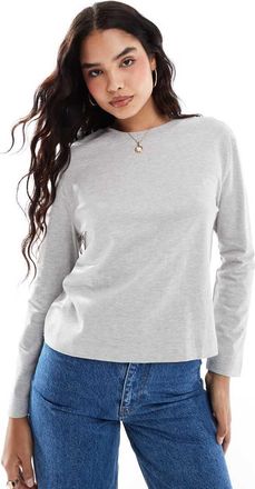 Selected oversized top in gray