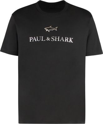 Paul & Shark T-shirt In Cotton Jersey With Logo Print