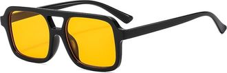 Generic Square Mens Outdoor Sunglasses Vacation Womens Commuter Shopping Sun Glasses(Yellow)