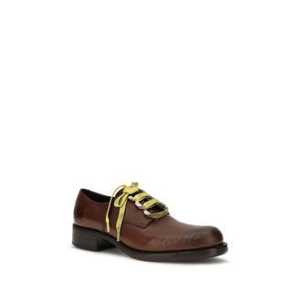 Prada Calf Leather Lace-Up Loafer - Brown