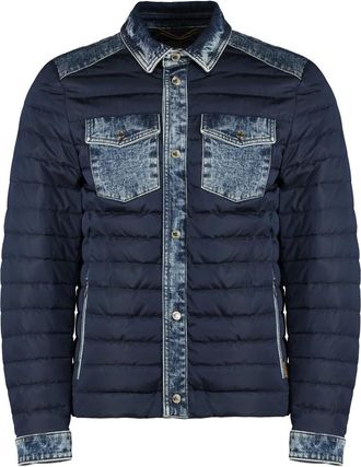 Moorer Denim donsjack met ganzendons - Heren - Gewatteerde jassen - Blauw - XL - Denim - Jassen