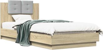 vidaXL Estructura De Cama Con Cabecero Roble Sonoma 80 X 200 Cm Vidaxl
