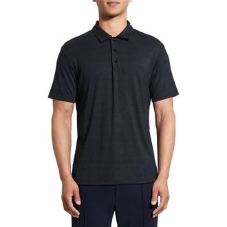Theory Bron Anemone Modal Blend Jersey Polo in Black Multi at Nordstrom Rack, Size Xx-Large