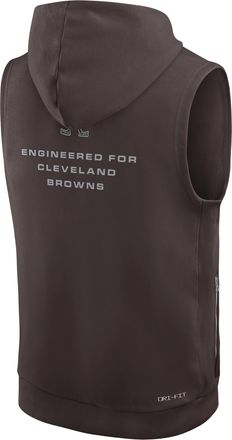 Nike Cleveland Browns Sideline Nike Mens Dri-FIT NFL Sleeveless Pullover Hoodie in Brown | 03B42DIQ93-0CN