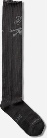Prototypes Cut-Out Graphic Long Socks Black