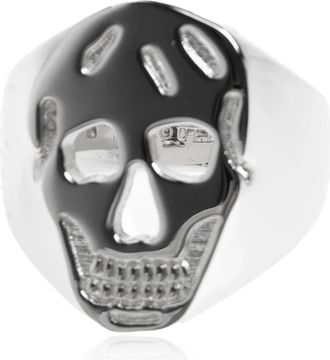 Alexander McQueen Skull Signet Ring - Heren - Ringen - Grijs - 56 MM - Accessoires