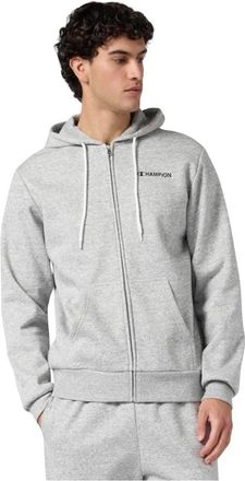 Champion Hoodies & sweatvesten, Heren, Grijs, 2Xl, Katoen, Volledige Rits Hoodie Sweatshirt