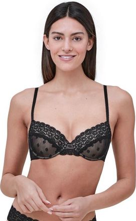 Skarlett Blue Dare Demi T-shirt Bra in Black/nylon at Nordstrom, Size 30Ddd