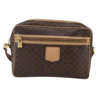 Celine Vintage Macadam Canvas Brown Canvas Backpack Bag (Pre-Owned)