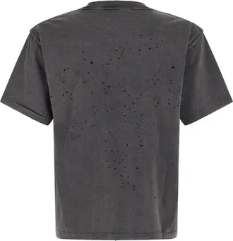 SATISFY Laser-Cut Perforated Organic Cotton T-Shirt - Charcoal