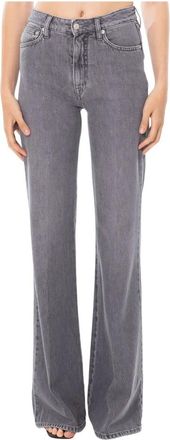 Cycle Jeans, Dames, Grijs, W30, Katoen, Flaire Stone Wash Flared Jeans
