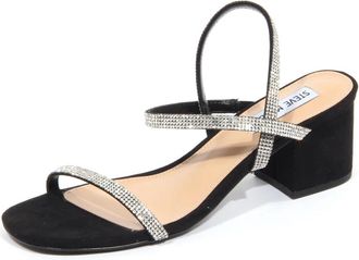 Steve Madden Zwarte Kristal Strass Sandalen - Dames - Sandalen met hakken - Zwart - 37 1/2 EU - Schoenen