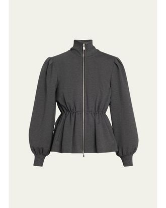 Toccin Ida Zip-Front Peplum Jacket